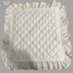 coussin carré blanc motif géométrique mousse pu coton lavable vintage adhésif