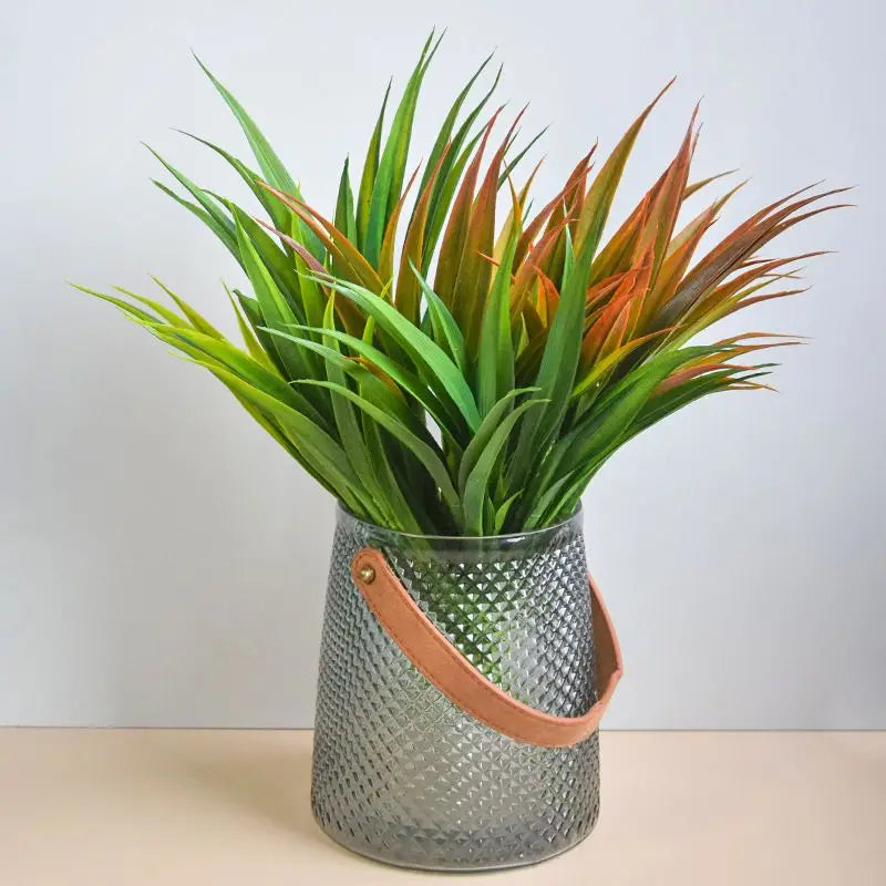 plantes artificielles herbe feuilles vertes modernes décoration intérieure extérieur minimaliste festive couleur rouge orange