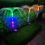décorations extérieures palmier lumineux solaire multicolore moderne fibre optique jardin festifs