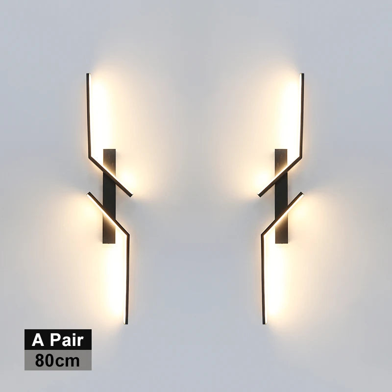lampe murale led moderne 100cm noir interrupteur éclairage ambiance chambre salon