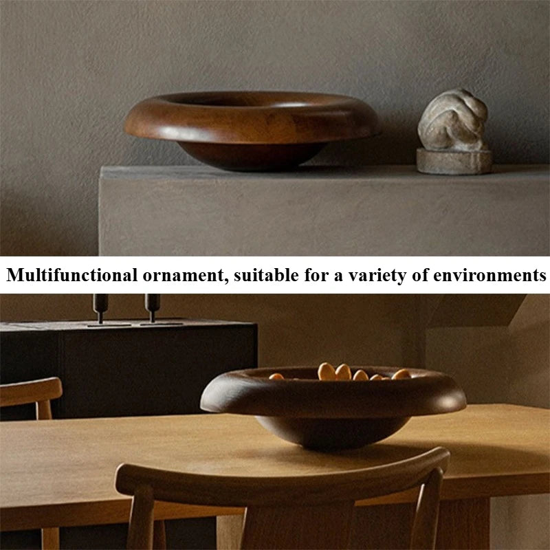 bol bois marron foncé moderne épuré intérieur arrondi lisse poli simple chic decoration