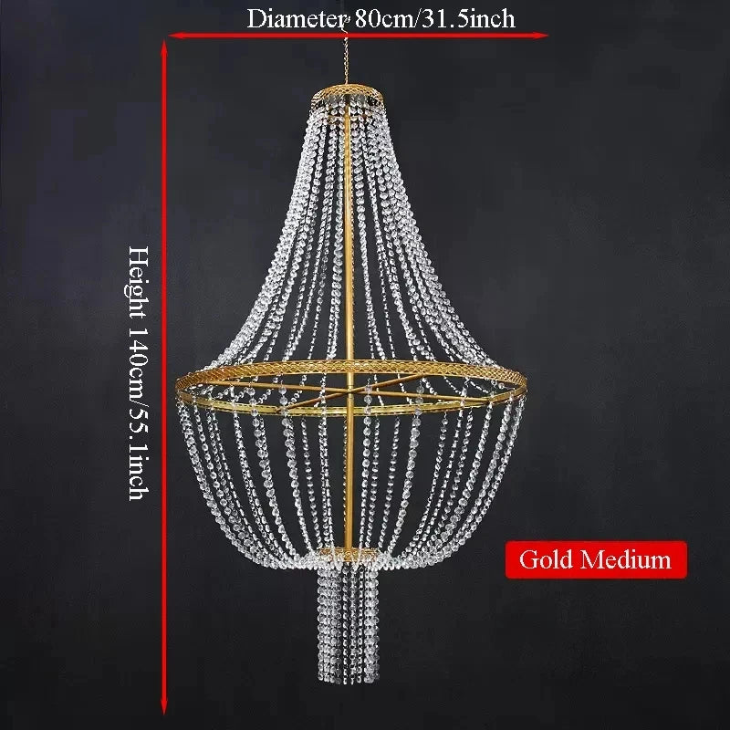 pendentif cristal or décoration maison mariage banquet festif élégant suspension métal doré
