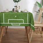 nappe table football vert terrain lignes blanches moderne polyestère réutilisable 137x183cm