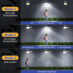 lampe solaire murale extérieure 112 led ip65 étanche capteur mouvement automatique moderne noire