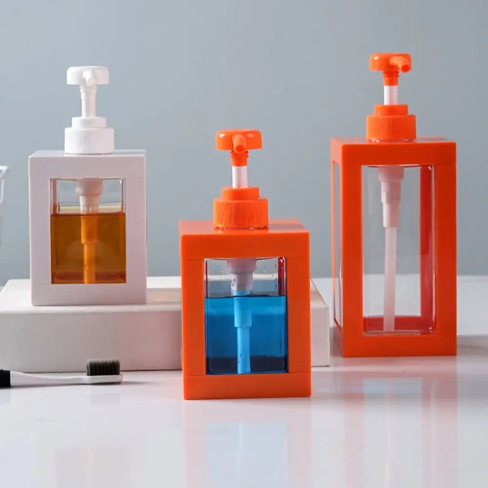 distributeur savon liquide orange noir blanc transparent moderne minimaliste 500ml 750ml 1000ml Pompe rechargeable