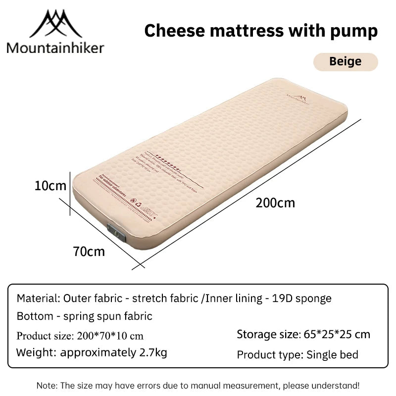 matelas gonflable vert foncé beige moderne pompe intégrée tapis couchage familial portable