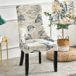 housse chaise velours extensible imprimé floral fauteuil salle manger moderne décoration