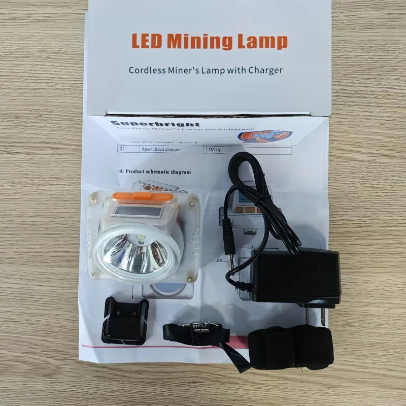 lampe torche transparente orange moderne clip batterie led 6600mah affichage numérique certifications ip67 haute
