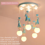 suspension lumineuse verre résine chevaux arc ciel moderne bleu rose enfant blanc contemporain