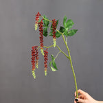décoration intérieure plante artificielle orchidée rouge verte blanche modernes vase bois