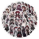 stickers autocollants gothiques dessin animé noir rouge blanc ornements croix art gothique anime personnages