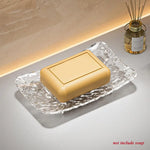 support savon transparent texturé moderne savon blanc savon beige savon jaune rangement salle bains
