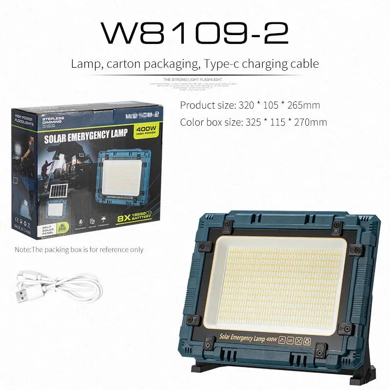 lampe solaire d'urgence bleu noir moderne grille led panneaux solaires camping auto ip65 abs