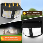 lampe solaire extérieure moderne noire capteur mouvement ip65 led adhésive facile