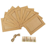 guirlande photo cartes pinces linge noir marron blanc rustique décoration chambre corde jute