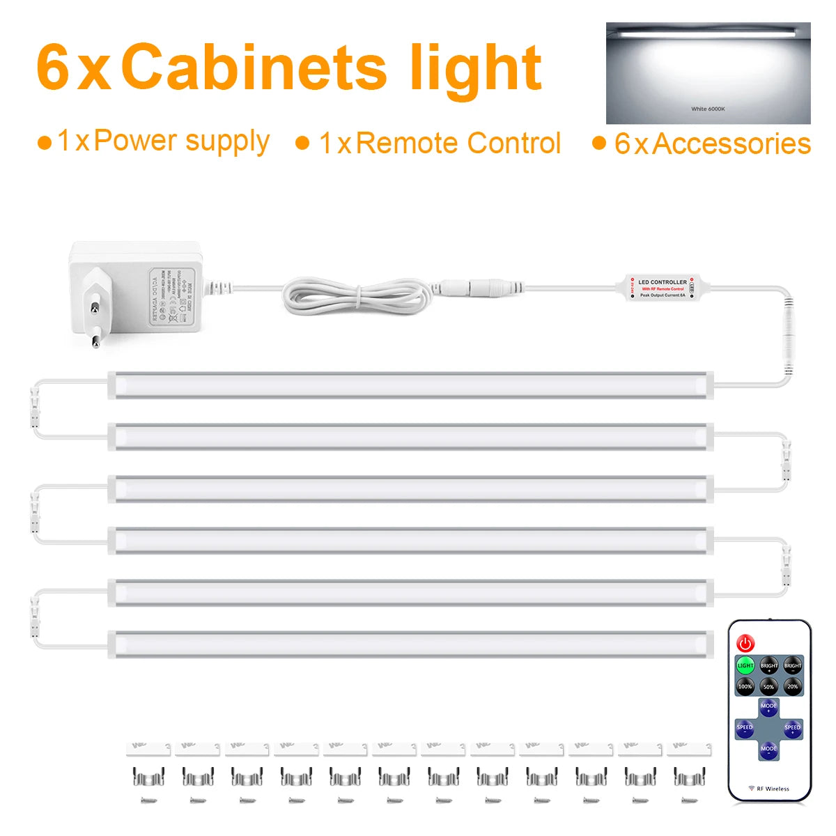 barres lumineuses led blanc modernes 12v 30cm 40cm 50cm télécommande adaptateur secteur