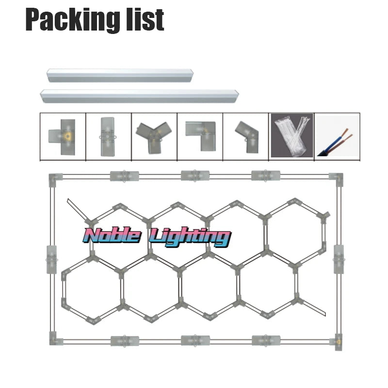plafonnier led hexagonal moderne structure géométrique blanc lumineux 2000 lumens