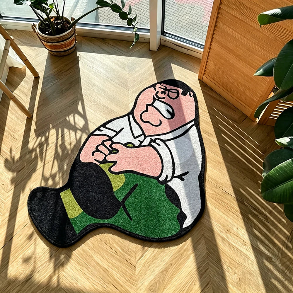 tapis dessin animé polyester polaire japonais coréen noir blanc rose vert chambre salon couloir