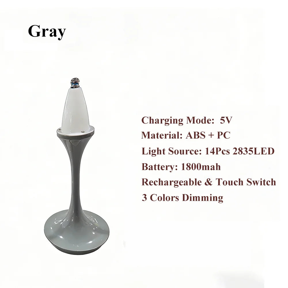 lampe chevet moderne rechargeable usb 5w orange tactile flux lumineux 60 ledABL