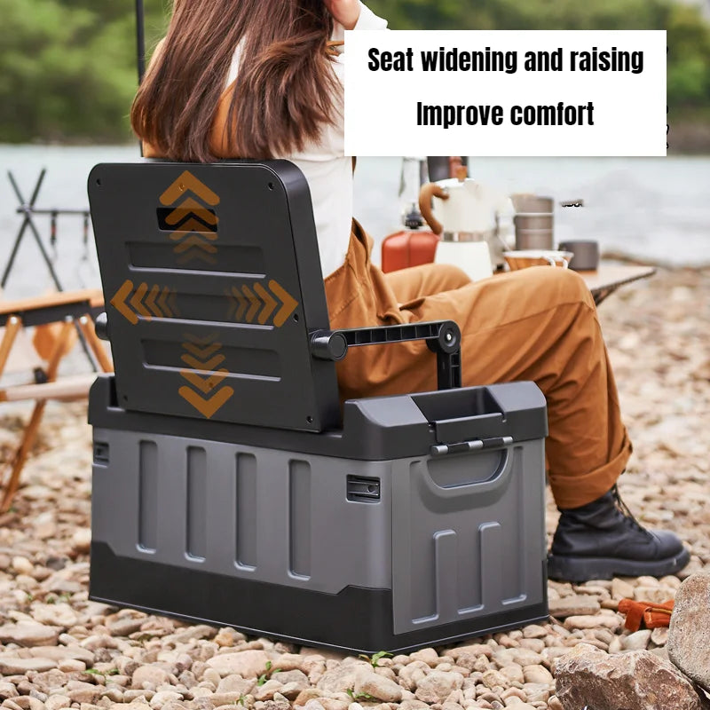 Siège pliable boîte de rangement camping