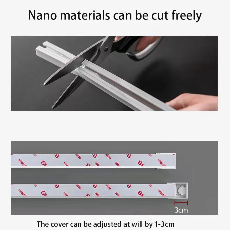 Rail de rideau jaune utilisé comme séparation dans un salon moderne