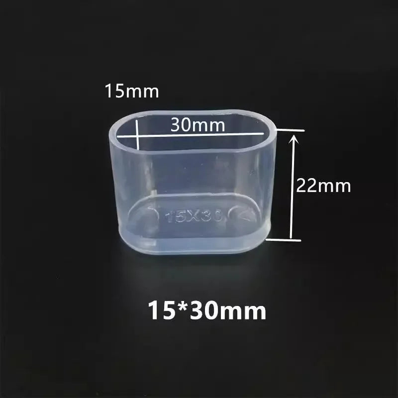 protège pieds chaise transparent moderne adhésif set antislip silicone 20x40mm