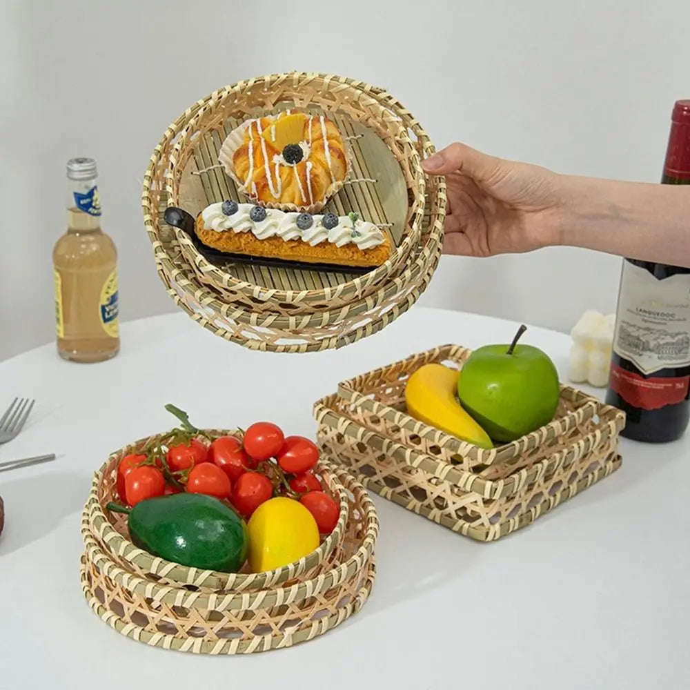 paniers bambou tissage régulier motifs géométriques naturel vert clair traditionnels artisans respectueux environnement