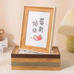 cadre photo bois naturel rustique classique support table salon chambre