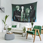 tapisserie murale anime trapnest trigger personnages rock japonais noir vert blanc illustration album musique