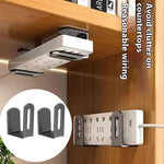 support mural blanc gris routeur wifi antennes alimentation prise electrique minimaliste fixations pinsées