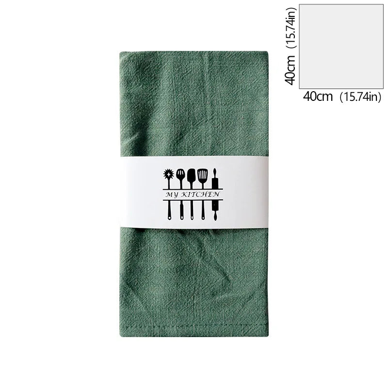 serviettes table coton texture lin moderne vert jaune gris rose beige blanc opaques clips
