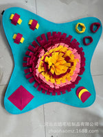 jouet interactif chien fleurs motifs géométriques orange vert blanc marron clair non slip