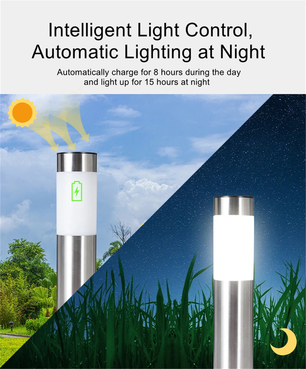 lumière solaire led moderne jardin extérieur blanc argent adhésif ip55 inoxydable
