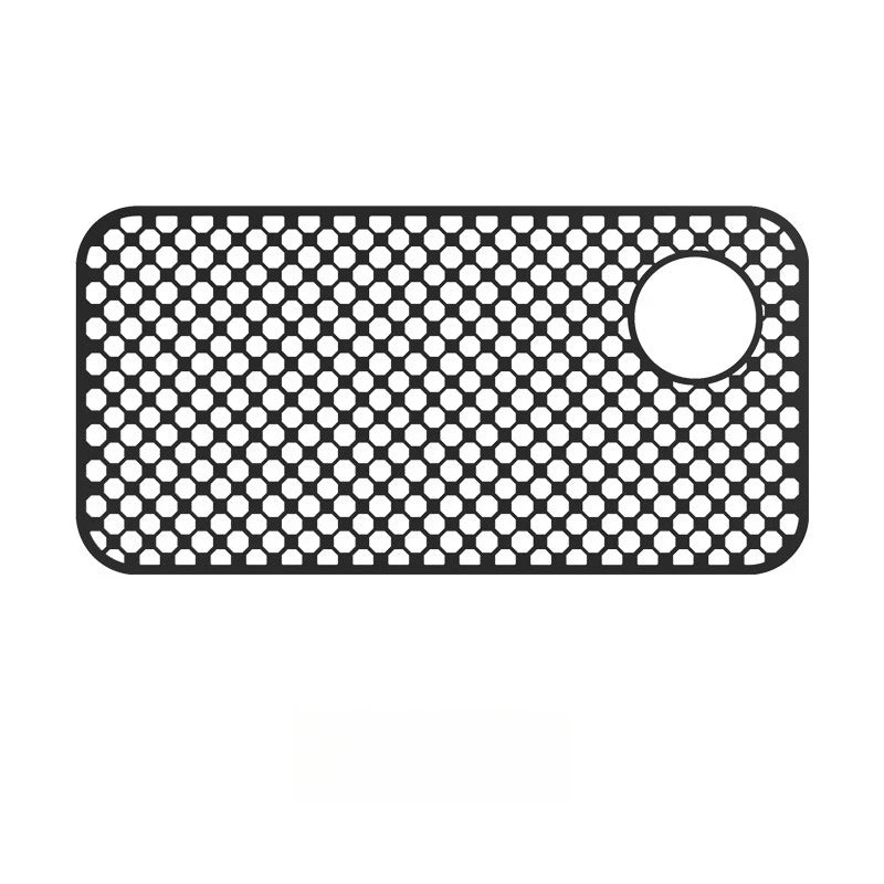 tapis lavabo silicone perforé gris moderne antidérapant drainage vaisselle 34.5x28.6cm