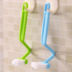 brosse nettoyer wc rose bleu vert moderne pois blancs adhésif fixe poignée portable respectueux