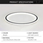 plafonnier led blanc noir minimaliste moderne chambre salon