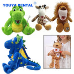 jouets peluche animaux tigre girafe lion dents brossage éducation cadeaux doux imitation dentistes