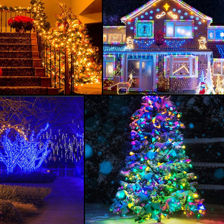 guirlande lumineuse led multicolore clips moderne décoration intérieure noël 1m 50m usb bluetooth