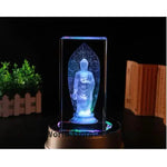 statue bouddha éclairée relief floral base leds plantes livres blanc multicolore