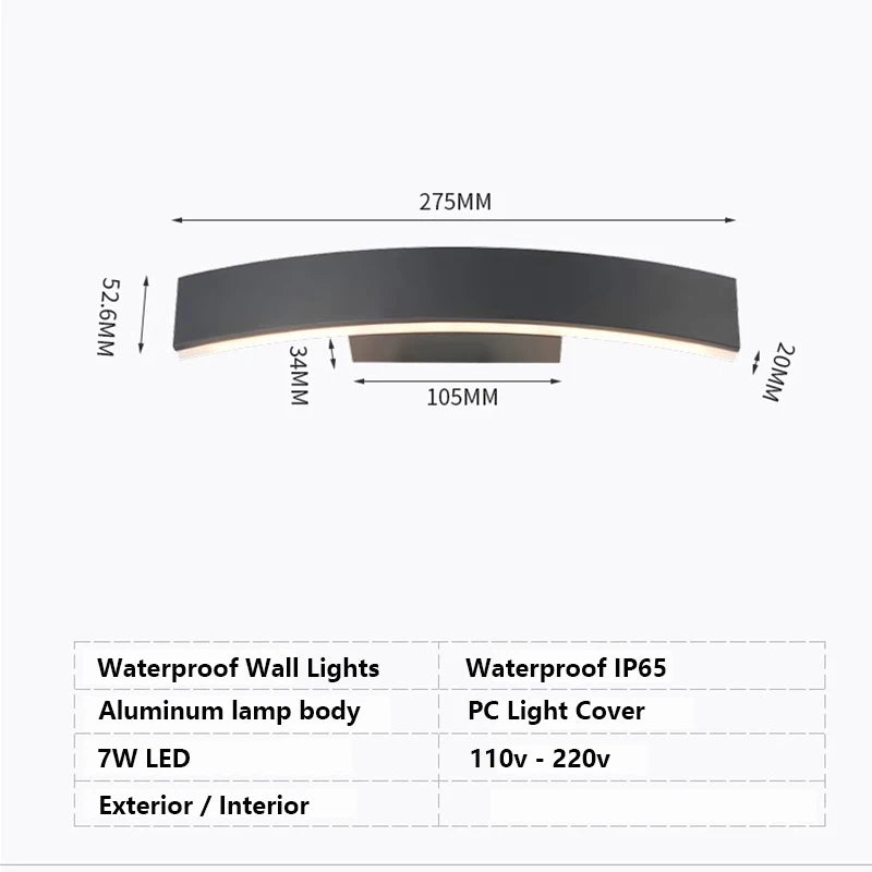 appliques murales modernes noires led imperméables autonome éclairage maisonextérieur cour jardin