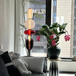 lampe sol led moderne sphères colorées semi transparentes blanc rouge vert noir marron scandinave
