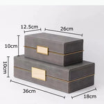 boîtes bijoux cuir gris élégantes fixation dorée rangement coiffeuse opaques