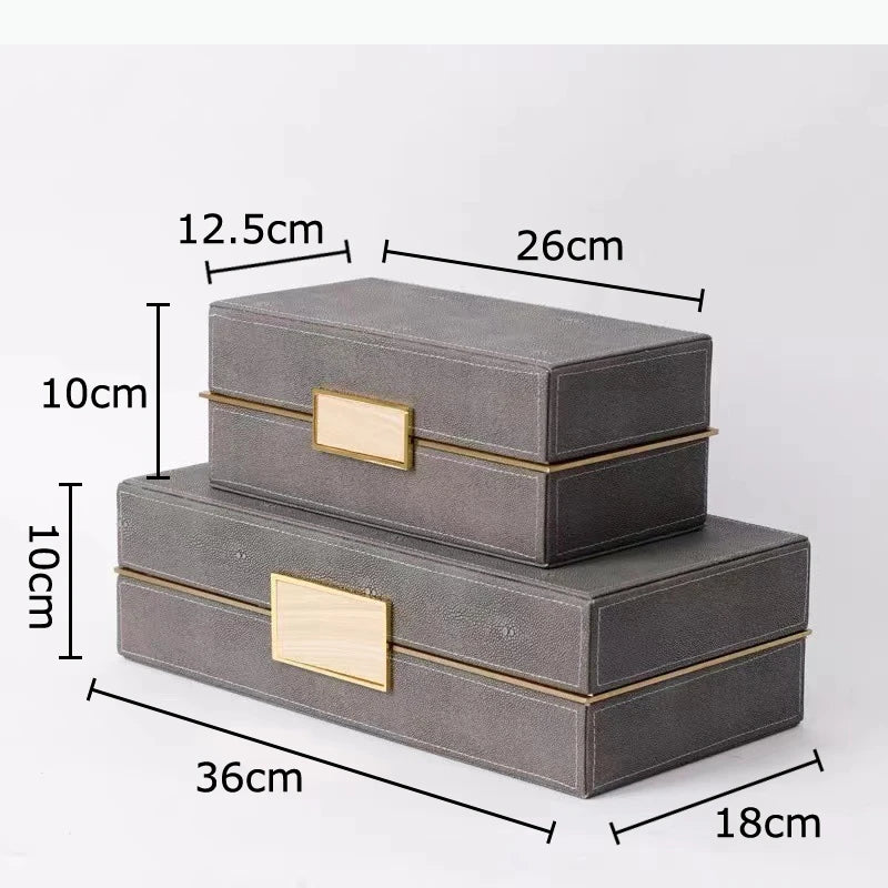 boîtes bijoux cuir gris élégantes fixation dorée rangement coiffeuse opaques