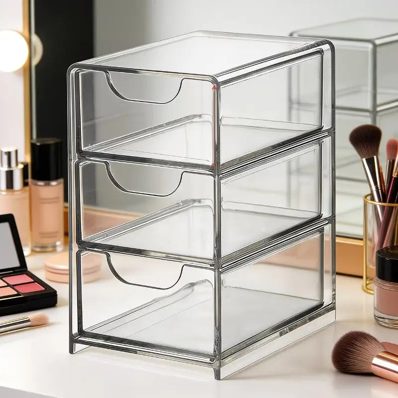 boîte rangement tiroirs transparent moderne organisation bijoux cosmétiques accessoires cheveux