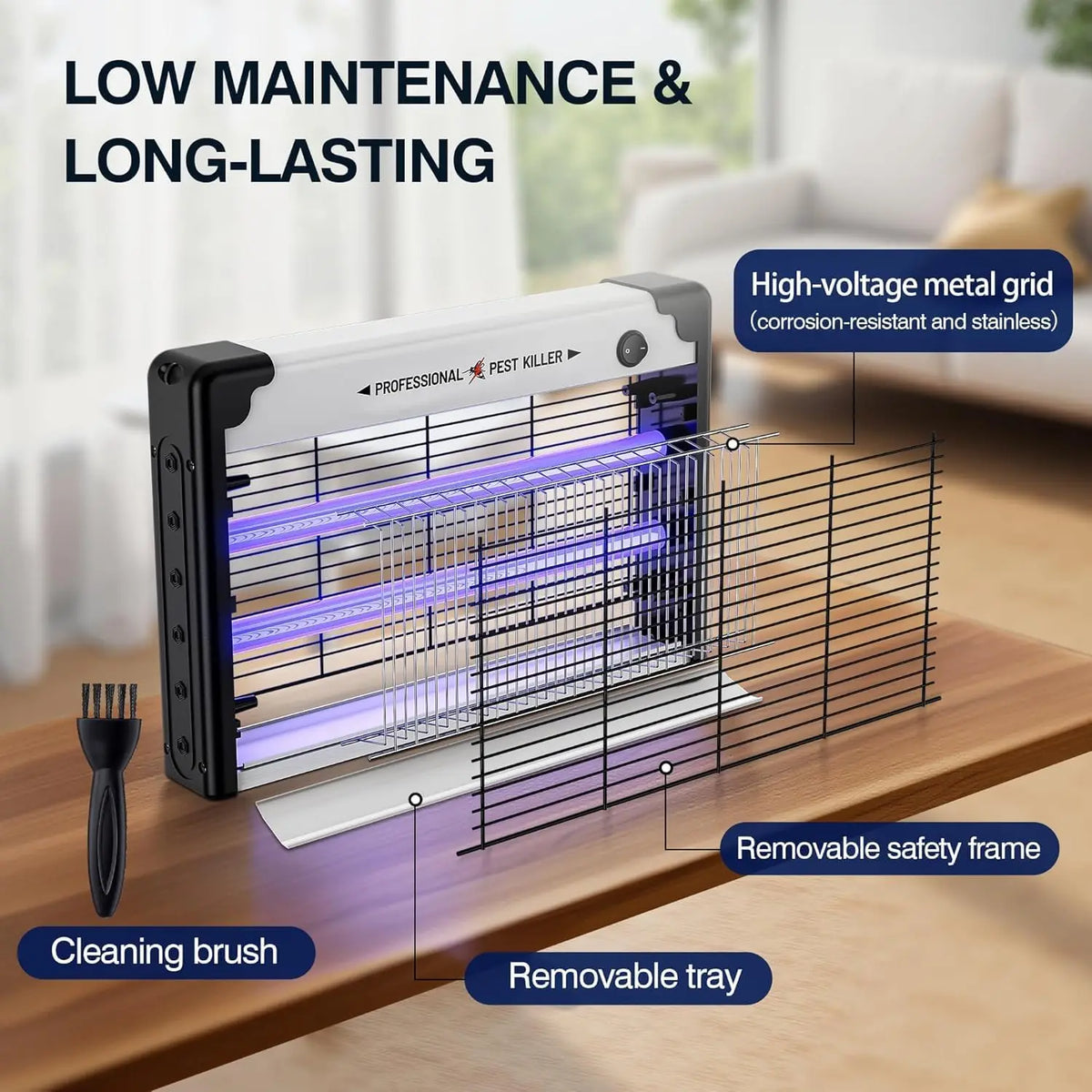 piège insectes électrique led antimoissons suspendu usb moderne noir argent violet