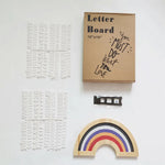 lettres bois arc ciel lettreboard moderne décoration festive planche messages messages colorés boîte rangement