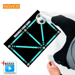 tapis entraînement football sportif lignes flèches turquoises noires dimension 900x600mm bandes élastiques ballon