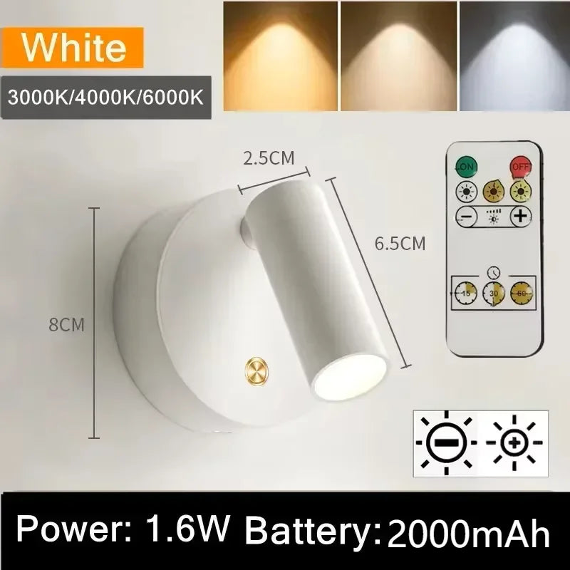 Lampes murales LED rechargeables USB adhésif magnétique moderne télécommande étude chambre entrée