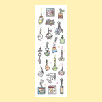 sticker kawaii animal mignon dessin animé rose blanc bleu vert gris noir adhésif personnages
