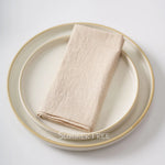 serviettes coton beige clair classiques 40x40cm réutilisables maison mariage party